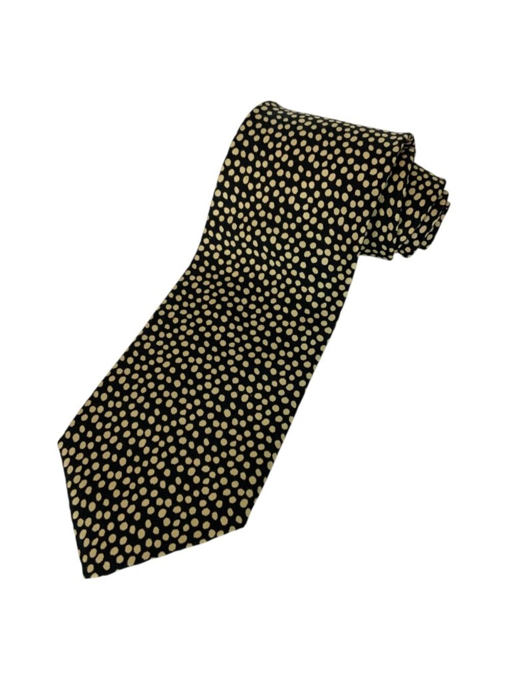 Brooks Brothers Makers Mens Polka Dot Neck Tie All Silk Black White Made In USA